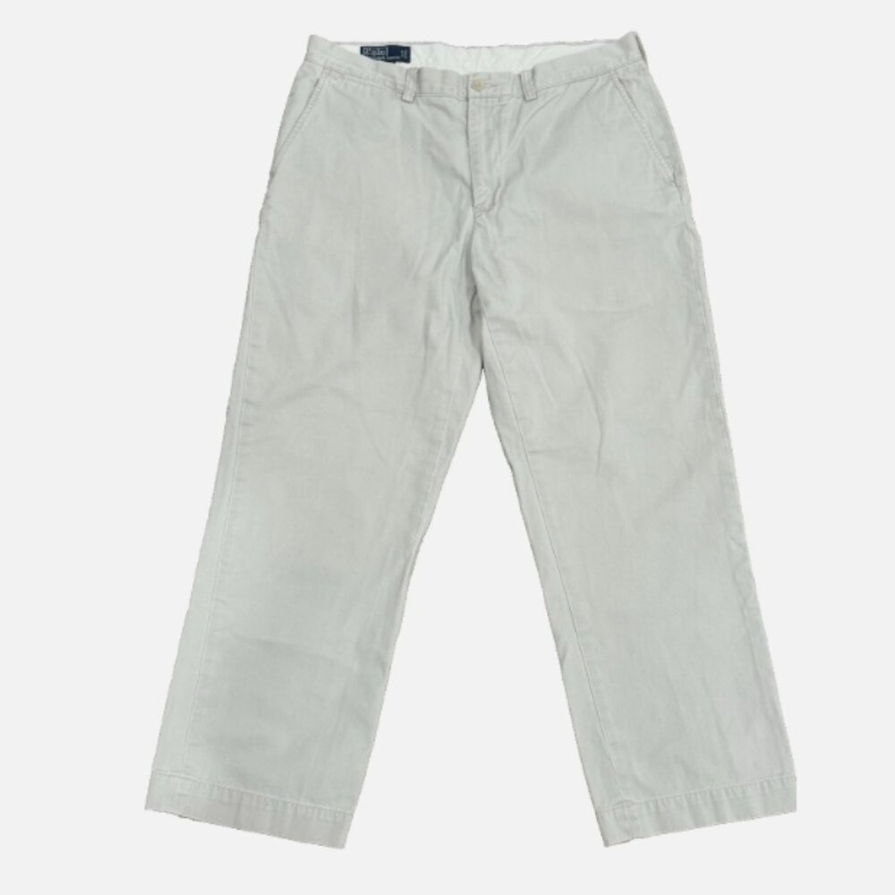 Vintage Polo Ralph Lauren Preston pants men's 35x30 khaki Chino beige cotton